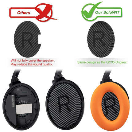 SoloWIT® vahetuskõrvapadjad Bose QC35 kõrvaklappidele, ühilduvad QuietComfort 35 (QC35) ja Quiet Comfort 35 II (QC35 ii) kõrvaklappidega