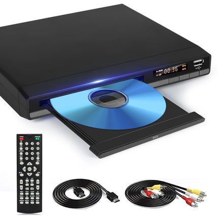 HD DVD-mängija HDMI-ühendusega, nutiteleri jaoks regioonivaba, HDMI/RCA väljundkaabel kaasas, katkestusmälu, sisseehitatud PAL/NTSC, CD-mängija koduseks kasutamiseks (mitte Blu-ray) (must)