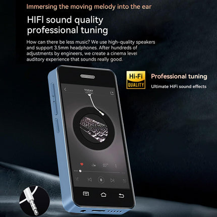 Hipipooo mininutitelefon, lukustamata 4G väiketelefon, 2,95 tolli, kahekordne SIM-kaart, 1400mAh aku, 2MP + 5MP kaamera, Android 9 lastetelefon, varutelefon täiskasvanutele 2GB + 16GB (4G-sinine)
