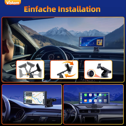 Volam 9,26-tolline CarPlay ekraan, kaasaskantav autoraadio, mis ühildub Apple CarPlay ja Android Autoga, Car Play IPS puuteekraan, sõbraekraan Siri/GOO-gle'iga, GPS-navigatsioon, Bluetooth, Mirror Link