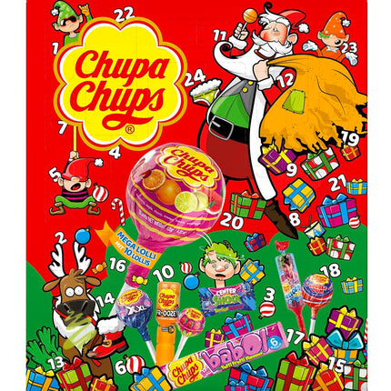 Chupa Chupsi XXL advendikalender 2024, 24 luuki erinevate pulgakommide ja nätsudega, jõulukalender kommidena, 1x872g