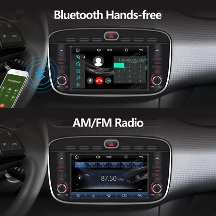 Autoraadio FIAT Linea Punto Evo 2012-2017 juhtmevaba CarPlay ja Android Auto stereoga Linea 2012-2015 puutetundliku ekraaniga IPS/Bluetooth/peegliühendus/FM/AM/USB