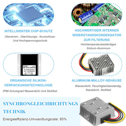1 tk DC 8V-40V kuni 12V 5A 60W pingemuundur, automaatne üles-alla pinge regulaator, veekindel DC-DC 12V pinge stabilisaator, pinge piiraja ventilaatori mootorile