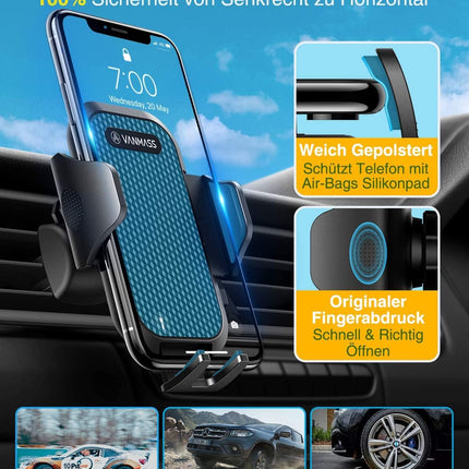VANMASS autotelefoni hoidik 2025 uuendus Super stabiilne 3-ühes iminapp ja ventilatsioon 100% ohutu universaalne autotelefoni hoidik Paindlik sobib kõigile iPhone 16/15 /14/13 Pro Max Samsung S24/S23 Xiaomi