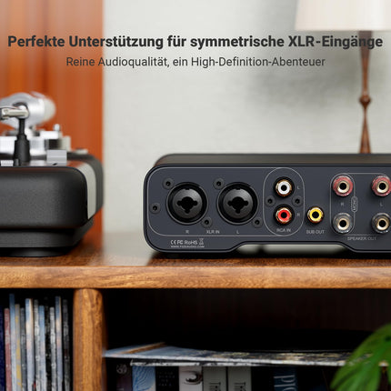 Fosi Audio ZA3 stereo/mono HiFi võimendi TPA3255 kiipidega, tasakaalustatud XLR-RCA sisendite ja 12V Trigger-sisendiga, minivõimendi audiomonoblokk laua-, riiuli- ja subwooferite jaoks.