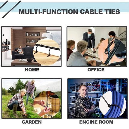 Cable ties black 800 pieces cable tie set | 3.6mm cable ties small 100/150/200/250/300mm cable ties UV-resistant black made of polyamide 6.6 wear-resistant 18 kg tensile strength