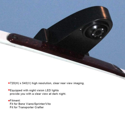 Rear view camera, LED rear view camera 120 ° wide angle reversing camera IP68 waterproof parking camera parking aid car accessories