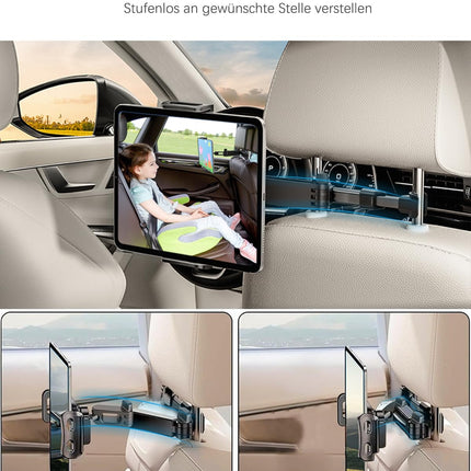 Zommuei tahvelarvuti hoidik autosse, tahvelarvuti hoidikud autosse - pikendatav auto peatoele kinnitatav tahvelarvuti hoidik iPadile, iPhone'ile/Samsung Tabile/Kindle Fire HD-le/Nintendo Switchile jne. 4,4–14-tollistele seadmetele