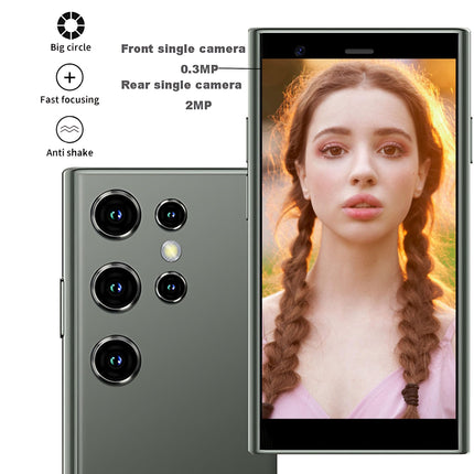Hipipooo mininutitelefon 3-tolline Android 8.1 kahe SIM-kaardiga minitelefon 1000mAh aku 0.3MP + 2MP kaamera 2GB + 16GB (3G roheline)