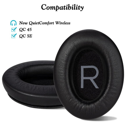 Bose Quietcomfort 45 kõrvaklappide vahetuskõrvapadjad - ühildub QC45 kõrvaklappidega, vahetuspadjad pehmema proteiinnahaga, mürasummutav mäluvaht
