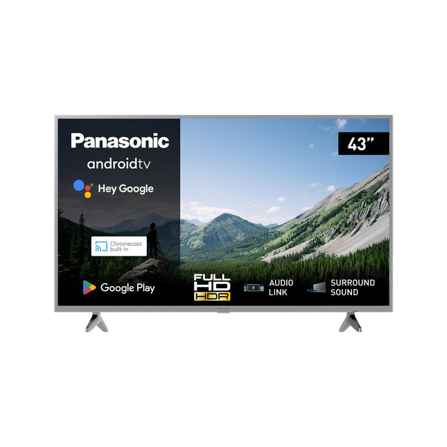 Panasonic TX-43MSW504S, 43-tolline Full HD LED-nutiteler 2023, Android TV, ruumiline heli, Google Assistant, Chromecast, ere paneel, HD värvimootor, hõbedane