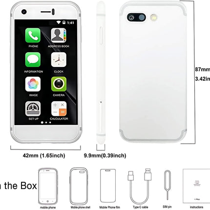 Hipipooo väike 3G lukustamata mininutitelefon, Android 9.0, kahe SIM-kaardiga, 0,3 MP + 5,0 MP kaamera, neljatuumaline protsessor, 2 GB RAM + 16 GB ROM, lastetelefon