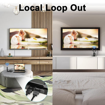 Wireless HDMI Transmitter and Receiver 500m - Full 1080P@60Hz for audio and video streaming from laptop, PC to HDTV, projector - HDMI dongle and extender