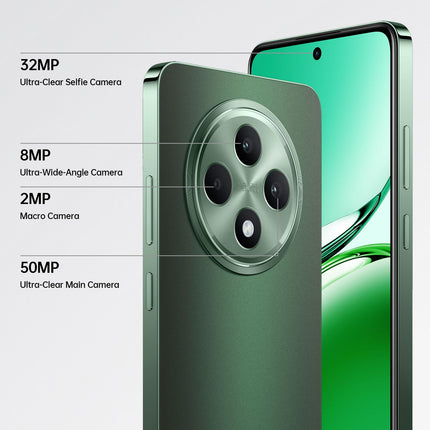 OPPO Reno12 FS 5G 12+512GB, Android nutitelefon ilma lepinguta, mobiiltelefon, 120Hz 6.67" OLED ekraan, Dimensity 6300, 50MP tehisintellektiga põhikaamera, SUPERVOOC 45W, 5000mAh aku, IP64 kaitse, NFC, roheline