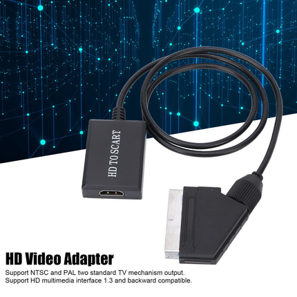 Annadue SCART-HDMI muundur, audio-video muundur, skaleeriv videoadapter, toetab NTSC ja PAL väljundit, HD-videoadapter, HDMI 1.3 ja tagasiühilduv