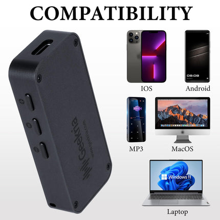 Geekria Pocket Box 3 USB-C kaasaskantav kõrvaklapivõimendi, 4,4 mm tasakaalustatud väljund ja 3,5 mm stereo väljund, Mini Hi-Fi DAC kahekiibiline CS43131, toetab kuni 384 kHz/32-bitist