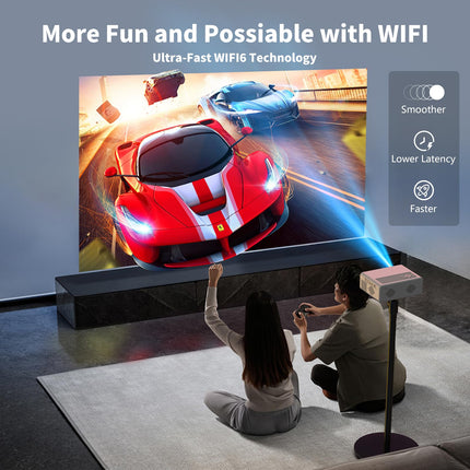 Nutikas projektor【Ametlik Netflix/elektriline teravustamine/automaatne trapetsikorrektsioon】 AKATUO kodukino projektor, natiivne 1080P, 4K tugi, WiFi6 Bluetooth, videoprojektori kuuldeaparaat telefoni/õue jaoks
