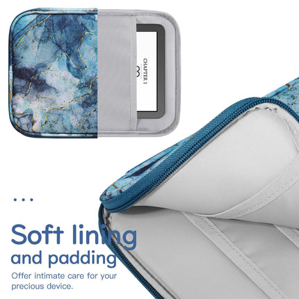 Vinabilia 6-7 inch Sleeve Case for 7" The New Kindle Paperwhite and Kindle Colorsoft Signature Edition, 6" Kindle 11th Gen, 6.8" Kindle Paperwhite, Kindle Oasis E-Reader, Marble Blue