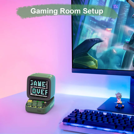 Divoom Ditoo Pixel Art LED kaasaskantav Bluetooth kõlar, 256 programmeeritavat LED-paneeli peovalgustusega, nutikas digitaalne lauakell, mängumuusikakarp, mis toetab TF-kaarti ja raadiot