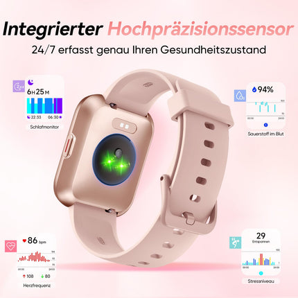 Fitpolo nutikell naistele telefonifunktsiooniga, 1,8-tolline Alexa sisseehitatud spordikell naistele IP68 veekindlusega, 110+ spordirežiimiga, sammulugeja naistele pulsisageduse/SpO2/unemonitoriga, Androidile ja iOS-ile