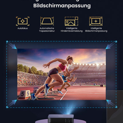 Dangbei Atom Mini Projector 1080P, 1200 ISO Lumens, Netflix Official, Dolby Audio, Autofocus Keystone Correction, 3D Projector 4K Supported, Small Projector with WiFi and Bluetooth for Home Theater/Home/Outdoor