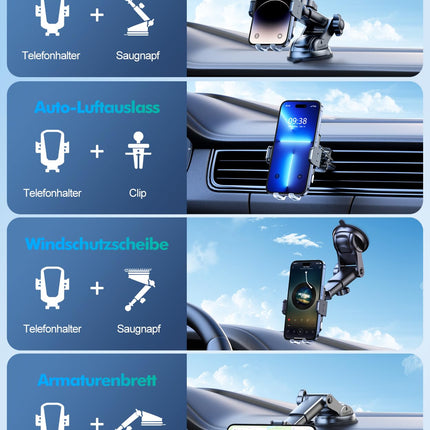 EOIWUY autotelefoni hoidik induktiivse laadimise funktsiooniga, [automaatne joondamine] 15W kiire induktiivne laadimisjaam autole, pöörlev iminapaga traadita laadija autole, mis ühildub iPhone'i/Galaxyga