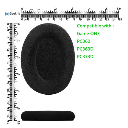 Geekria Comfort Velour vahetuskõrvapadjad Sennheiser Game ONE, PC360, PC363D, PC373D kõrvaklappidele, kõrvapadjad, peakomplekti kõrvapadjad, varuosad (mustad)