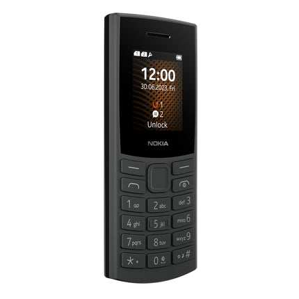 Nokia 105 4G Edition 2023 (kahe SIM-kaardiga, 1,8-tolline ekraan, 1450 mAh aku, 48 MB RAM / 128 MB ROM, laiendatav mälu, 3,5 mm kõrvaklapipesa, FM-raadio) süsihall