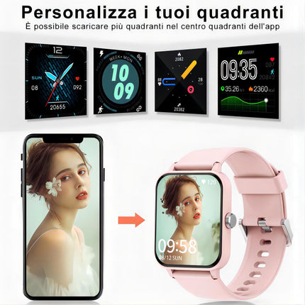 Blackview Smartwatch, 1.85 Touchscreen Fitness Watch with Blood Oxygen, Heart Rate, Sleep Monitor, Activity Tracker with Pedometer Stopwatch, Smartwatch for Women