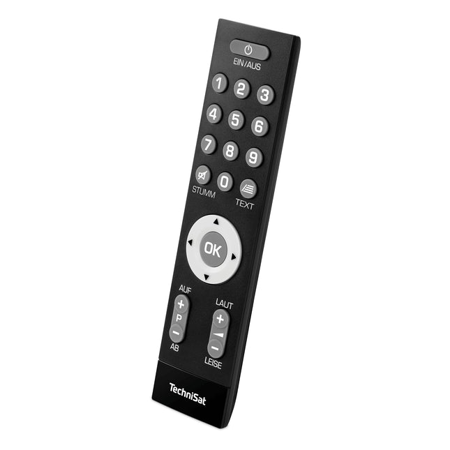 TechniSat ISIZAPPER Universal – Learning remote control for seniors with extra-large buttons and LED signal light for visual confirmation