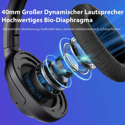 YMOO Bluetooth 5.3 hübriidkõrvaklapid aktiivse mürasummutusega lennureisideks, juhtmega ja juhtmevabad ANC-kõrvaklapid, kõrvaklapid, Bluetooth-peakomplekt mikrofoniga (must)