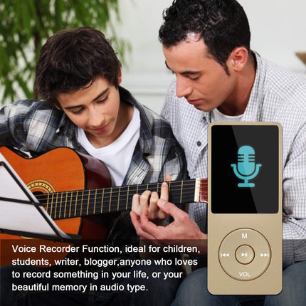 COVVY 8GB Portable MP3 Music Player, Supports up to 64GB SD Card, Lossless Sound HiFi MP3 Player, Music/Video/Voice Recording/FM Radio/E-Book Reader/Photo Viewer (8G, Gold)