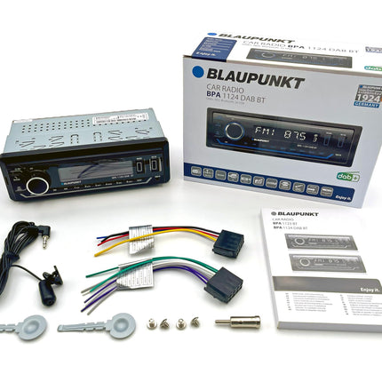Blaupunkt BPA 1124 DAB BT, 1-DIN car radio, DAB+, Bluetooth, hands-free system, 2xUSB, Aux-in, Sub-Out, Multicolor, 200 Watt