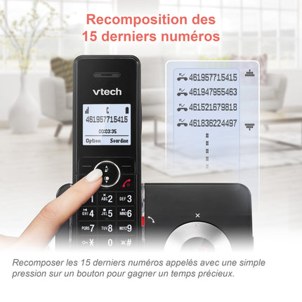 VTech MS3050 Cordless Landline DECT Telephone with Call Blocking, Answering Machine, Caller ID/Call Pending, Volume Control, Hands-Free Function, Fast Numbering