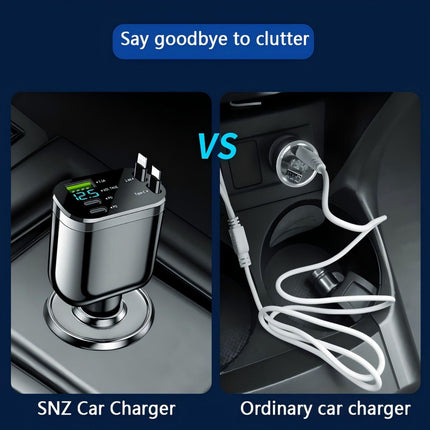 SNZ 5-ühes sigaretisüütaja USB-C 60W sissetõmmatav autolaadija, reisitarvikud autosse, autotarvikud iPhone 16 16 15 14 13 Pro Max Plus Galaxy S25 S24 S23 jaoks
