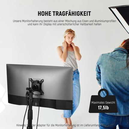 NEEWER monitori kinnitusadapter kiirkinnitusega VESA kinnitusega, 270° reguleeritav metallist 5/8" C-jalg, valgusti aluse adapter teleriekraanidele kuni 17-32", maksimaalne koormus 8 kg, MA010