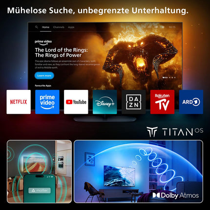 Philips Ambilight 65PUS8200 4K LED nutiteler – 65-tolline ekraan Pixel Precise Ultra HD, Titan OS, Dolby Vision ja Dolby Atmos heliga