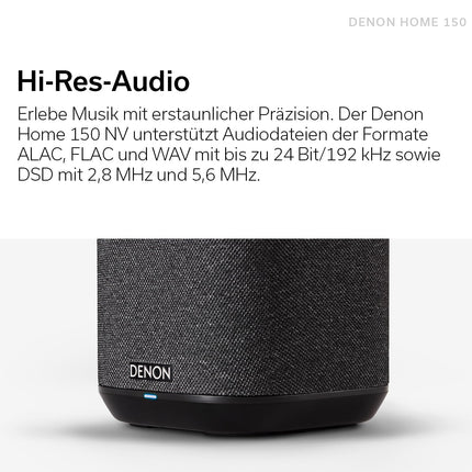 Denon Home 150 NV wireless speaker with integrated HEOS multi-room technology, Bluetooth, Apple AirPlay 2, Black