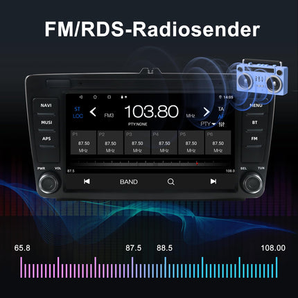 Dvrmedia autoraadio 4GB+64GB Android 13 Skoda Octavia Mk2 A5 2004-2014 Rapid Yeti 8" puutetundliku ekraaniga Bluetooth-raadio, juhtmevaba CarPlay, Android Auto autoraadio 2din GPS, FM WiFi, DSP