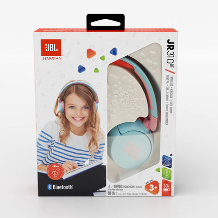 JBL Jr310 BT kõrvapealsed laste kõrvaklapid helesinises värvitoonis - juhtmevabad Bluetooth-kõrvaklapid peakomplekti ja kaugjuhtimispuldiga - ideaalsed kooli ja vaba aja veetmiseks