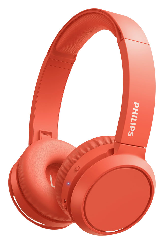 PHILIPS Audio TAH4205RD/00 kõrvaklapid bassivõimendi nupuga (Bluetooth, 29 tundi mänguaega, kiirlaadimine, müraisolatsioon, kokkupandav), punased