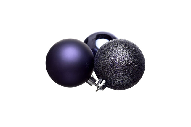 Heitmann Deco jõulupuu - 18 palli komplekt - jõulupuu - jõulupallid - lilla - läikiv - sädelev - läbimõõt: u 6 cm