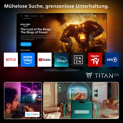 Philips Ambilight 77OLED760 4K OLED nutiteler - 77-tolline ekraan P5 AI Perfect Picture Engine Ultra HD, Titan OS, Dolby Vision ja Atmos heliga - töötab Alexa ja Google Assistantiga