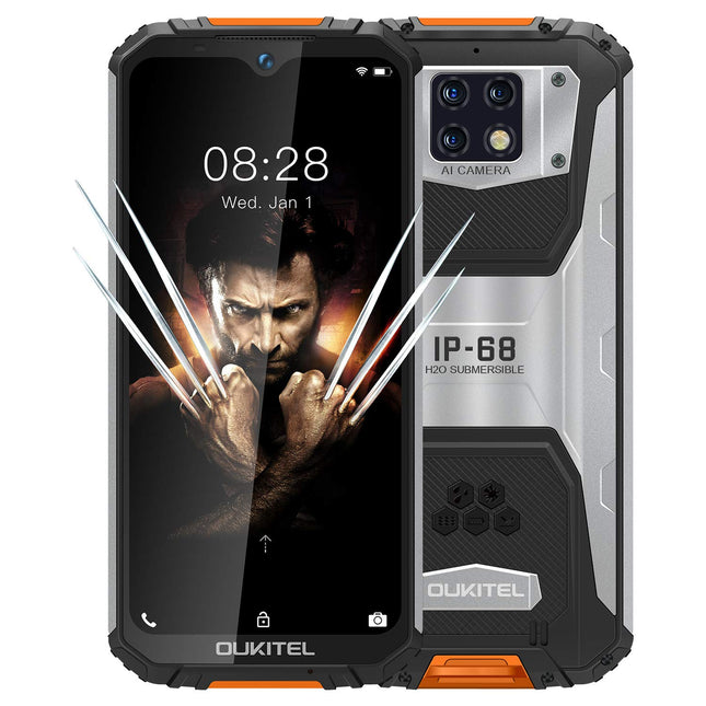 OUKITEL WP6 (2020), IP68 Outdoor Smartphone Unlocked, 10000 mAh Battery (18 W Fast Charging), 48 MP Quad Camera, Helio P70 6 GB + 128 GB, 6.3 inch FHD+ Rugged Phone, DUAL SIM GPS WiFi Orange