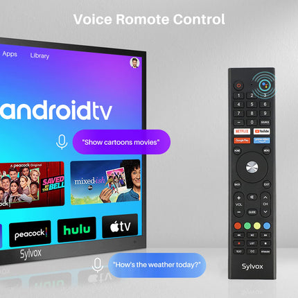SYLVOX 65-tolline õueteler - 4K UHD nutikas Android-teler, 2000 niti, IP55 veekindel, päikesevalguses loetav - häälassistendi ja ekraanipeegeldusega - ideaalne basseiniäärde, aeda, terrassile