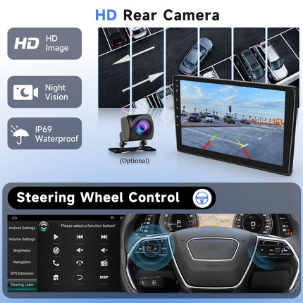 Podofo Carplay autoraadio Peugeot 208/2008 2012-2018, Android 2G+64G HiFi, 10" puutetundlik ekraan, Android Auto GPS, Navi, WiFi, Bluetooth, FM RDS raadio, USB autostereo