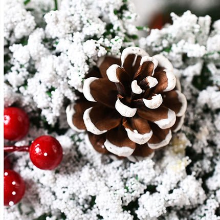 Christmas wreath 30cm door wreath Christmas, Christmas garland with Christmas balls pine cones berries for front door, fireplace and wall decoration, wreath with apples pine cones