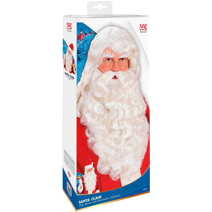 W WIDMANN MILANO Party Fashion - Santa Claus wig with beard, mustache and eyebrows, St. Nicholas, Santa Claus, Christmas, theme party, carnival
