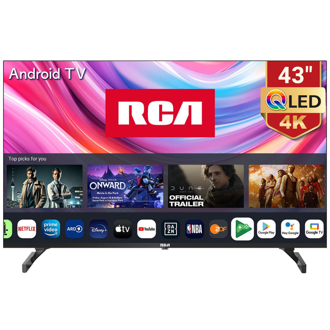RCA QLED-teler 43 tolli (108 cm), UHD nutiteler, WiFi, Bluetooth, 4K HDR, APP Store, kolmekordne tuuner (DVB-C/S/S2/T/T2)