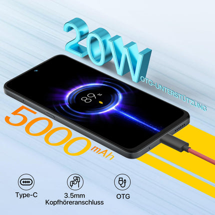 UMIDIGI Note 100 5G Handy Ohne Vertrag,12GB+128GB/1TB Smartphone,Android 14 Octa Core Handy, 6,8" HD+ 120Hz Display,50MP+16MP Kamera,Dual SIM 5G Handys,5000mAh Akku/Face ID/Fingerprint/GPS/OTG